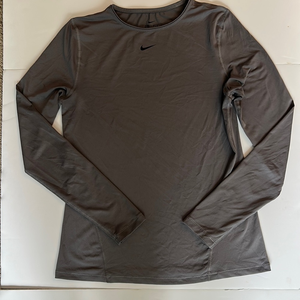 Nike Long Sleeve Grey Womens Dri Fit Shirt